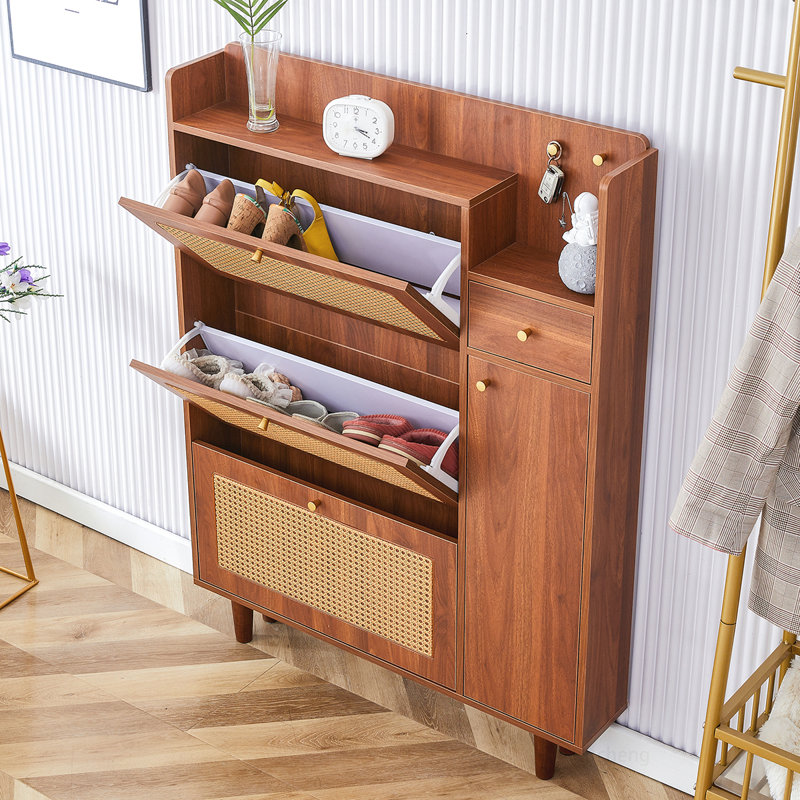 Minimalist MDF Shoe Cabinet with Versatile Design for Home Organization