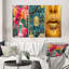 Vase de parfum haute couture avec fleurs II sur toile, 3 pièces-1506615724