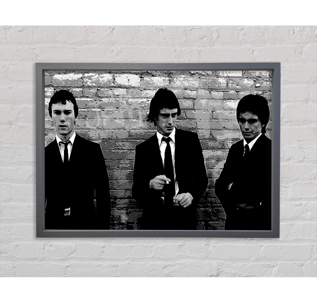 The Jam Retro B N W - Einzelner Bilderrahmen Kunstdrucke auf Leinwand