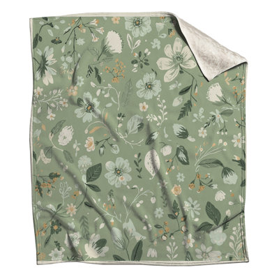 Couvertures vertes à motif floral