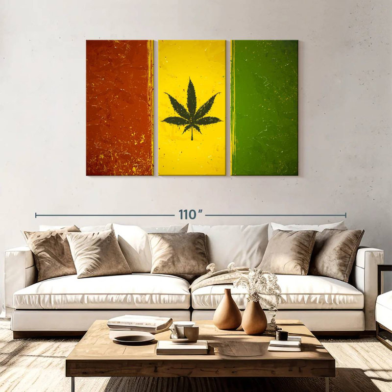 Drapeau du pays de la marihuana, H 48 po x l 74 po