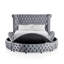 1pièce lit de rangement rond en velours gris Glam-84292602-84292600