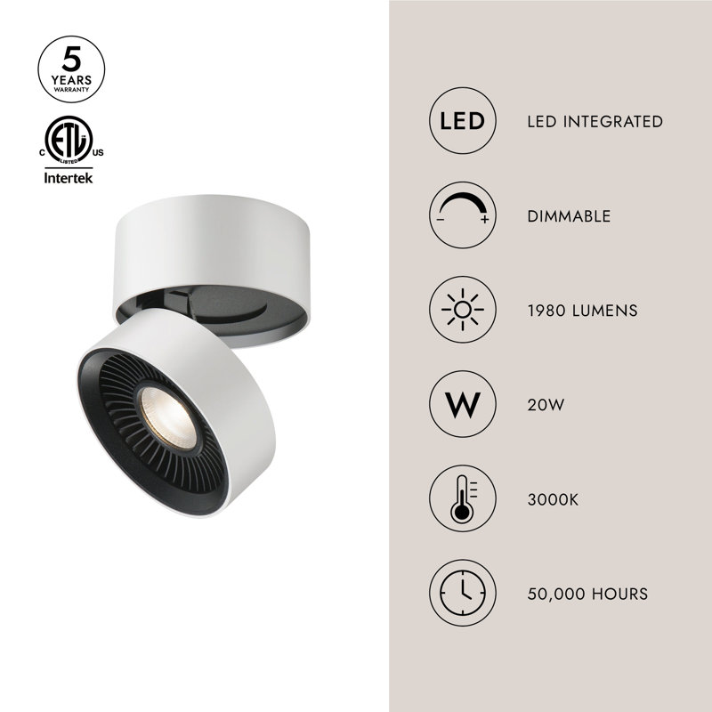 Solo 1 - Light LED Flush Mount, White