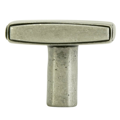 HALTON SQUARE KNOB IN ARTISAN PEWTER FINISH