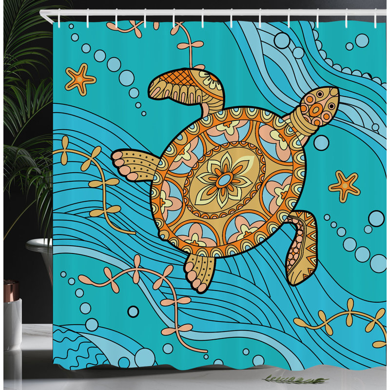 Shower Curtain with Hooks Included, 75"H x 69"W