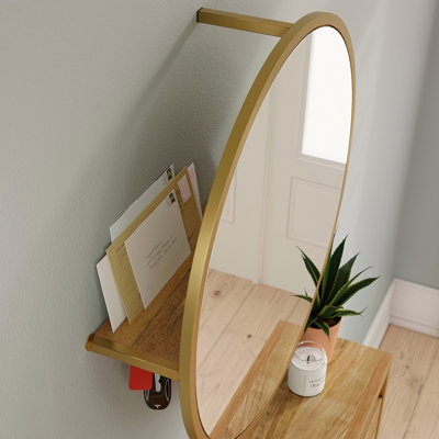 Wall-Mounted Shoe Cabinet With Mirror