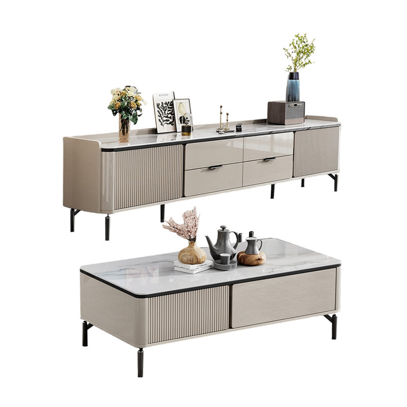 Modern light luxury style home TV cabinet, Black