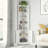 Tall Corner Storage Cabinet With 2 Doors, 5-Tier Metal Cabinet With Adjustable Shelves, Freestanding Kitchen Storage For Pantry, Living Room, Bathroom, Laundry Room, Space Saving Furniture