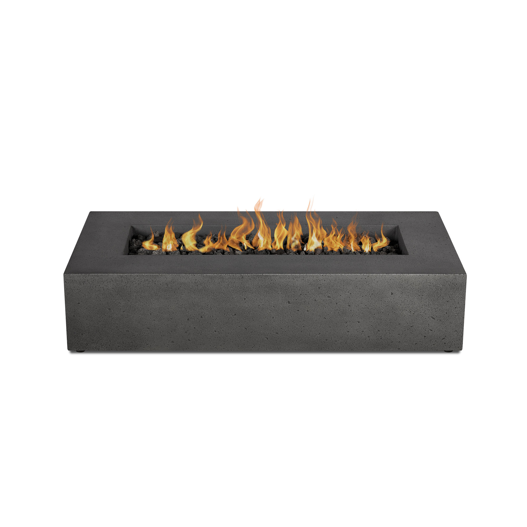 Geneva Outdoor Rectangle Fire Pit Table, 12.75" H x 56.5" W x 28.5" D, Carbon