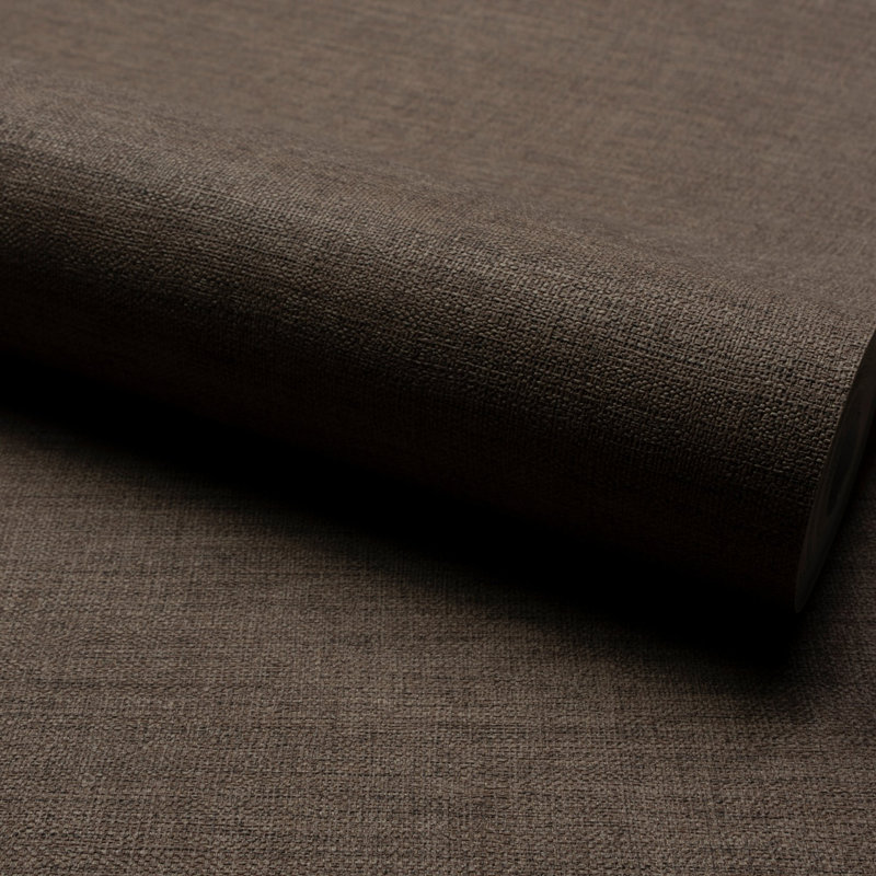 Concept Collection Rough Textile Double Width 42-inches Wide Wallpaper Roll, Dark Brown