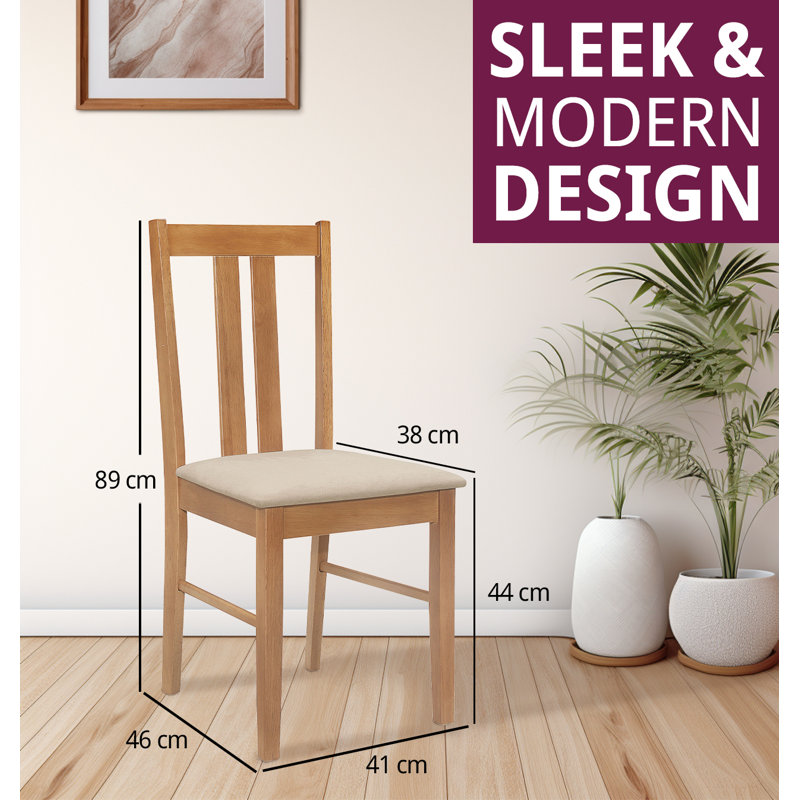 Ahwahnee 43cm H Fabric Upholstered Slat Back Side Chair, Brown