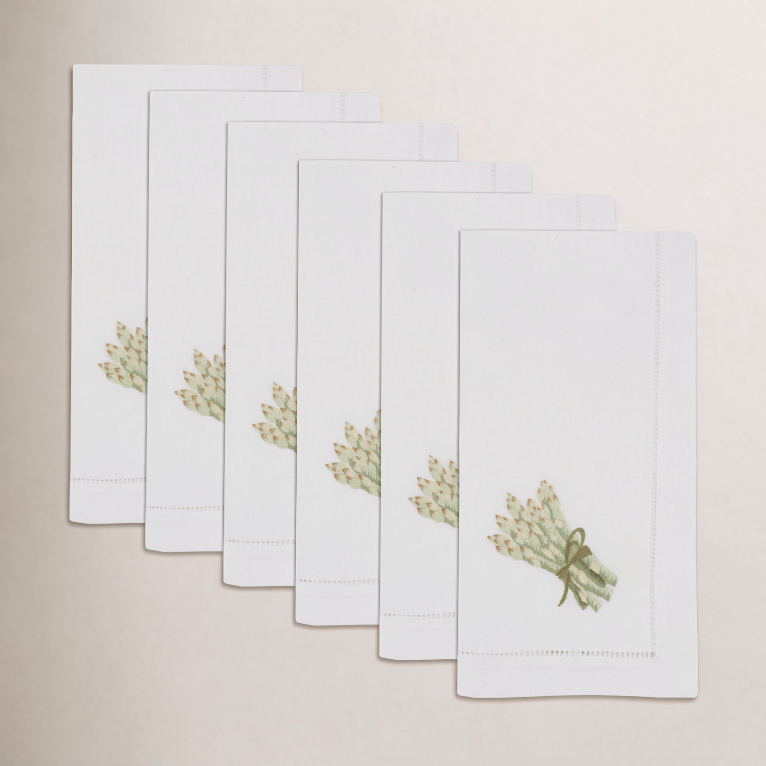 Asparagus Embroidered Cotton Napkin