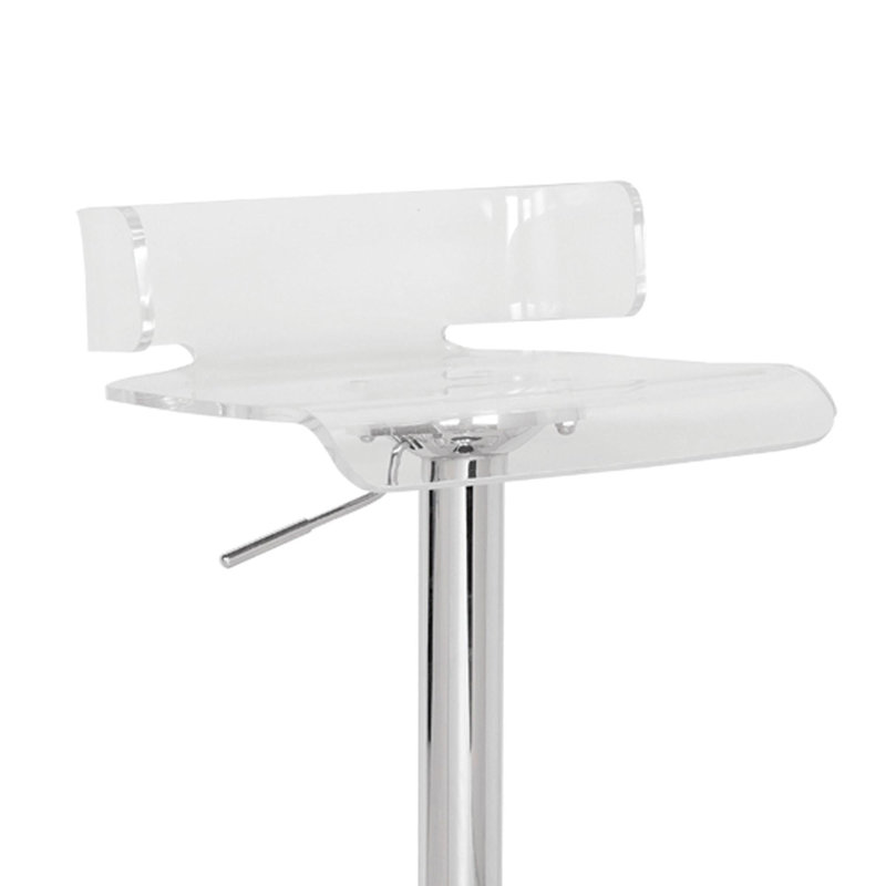 Kail Swivel Adjustable Height Counter Stool with Metal Frame, Clear