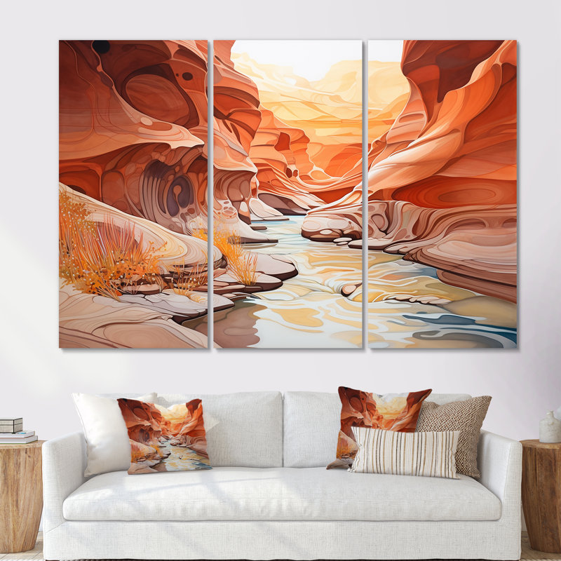 Ensemble de salon Canyon Antelope, H 28 po x l 36 po x P 1 po, Toile tendue