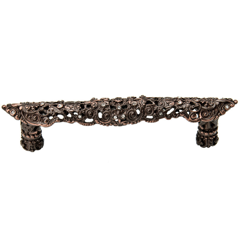 Juliane Grace 4 inches c.c. pull with Swarovski Clear Crystals in Antique Brass, 4", Oil Rubbed Bronze