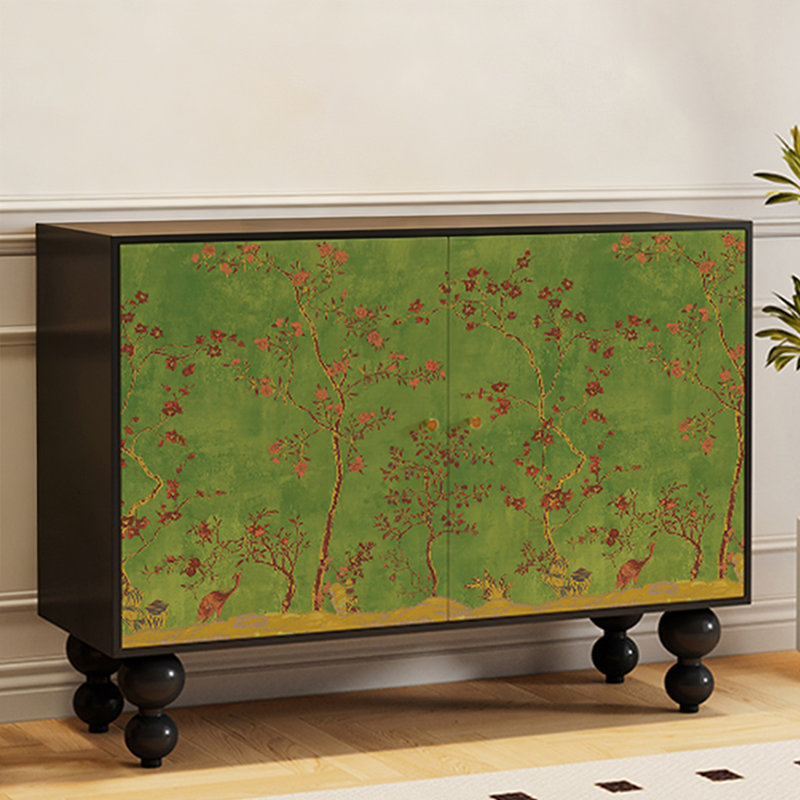 Buffet en bois massif Moder, Noir