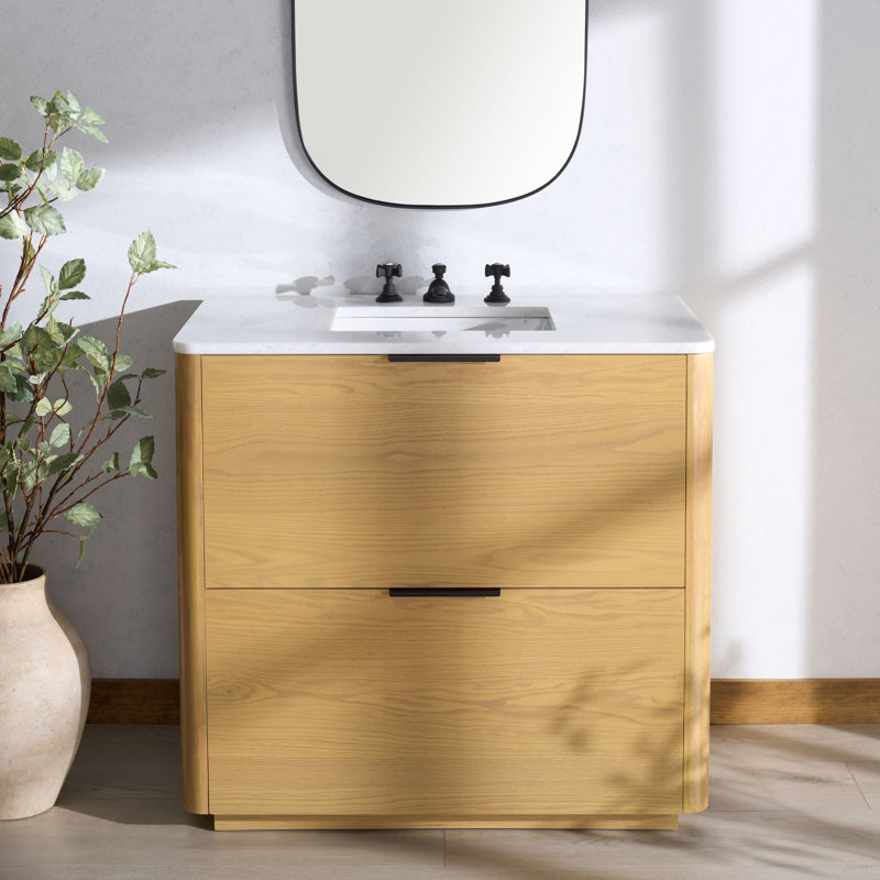 Meuble-lavabo simple 36 po Neville, Naturel