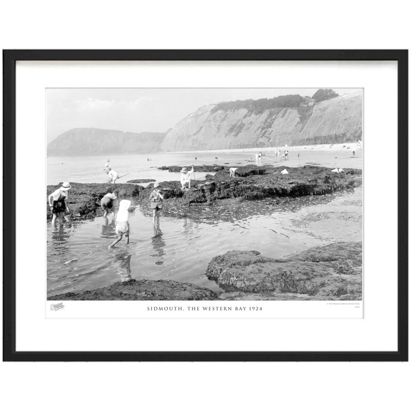 Sidmouth, The Western Bay 1924 by Francis Frith - Single Picture Frame Print, 40cm H x 50cm W x 2.3cm D