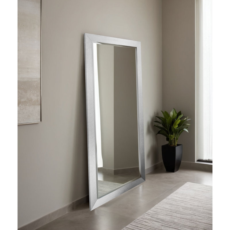 Beveled Full Length Mirror, Jaded Platinum