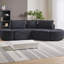 Ensemble de canapé modulaire à 3 places 106 pouces avec 2 repose-pieds incurvés et 3 coussins, sans assemblage requis 106 pouces Chenille-1624406502