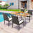Arvonio Rectangular Acacia Solid Wood Outdoor Dining Table Yes , 63 " W 36 " D