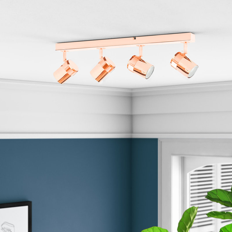 Lacey 4-Light 54cm Ceiling Spotlight, Copper, No Bulb