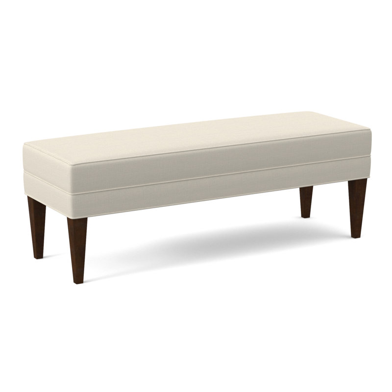 Livery Upholstered Bench, American Walnut, Chartres Pebble