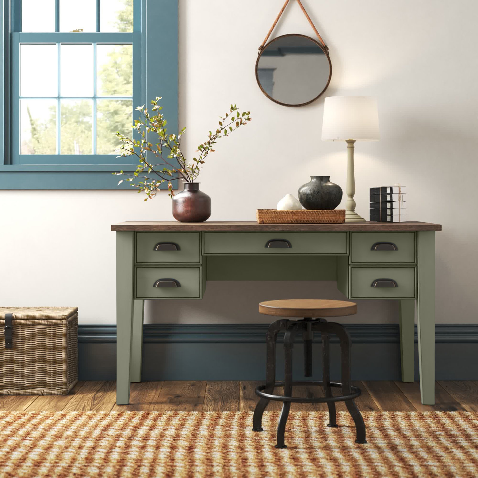 Vivienne 55" Writing Desk, Green