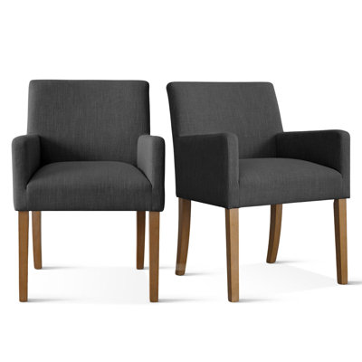 Kirjak 34" H Stain Resistant Linen Dining Armchair 
