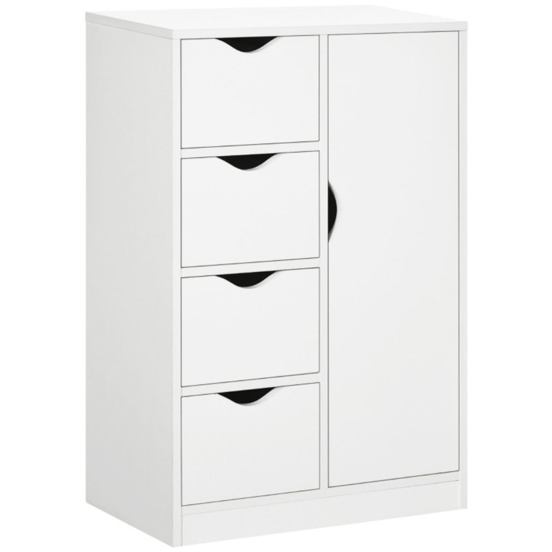 Bathroom Cabinet, Freestanding Cabinet With 4 Drawers, White