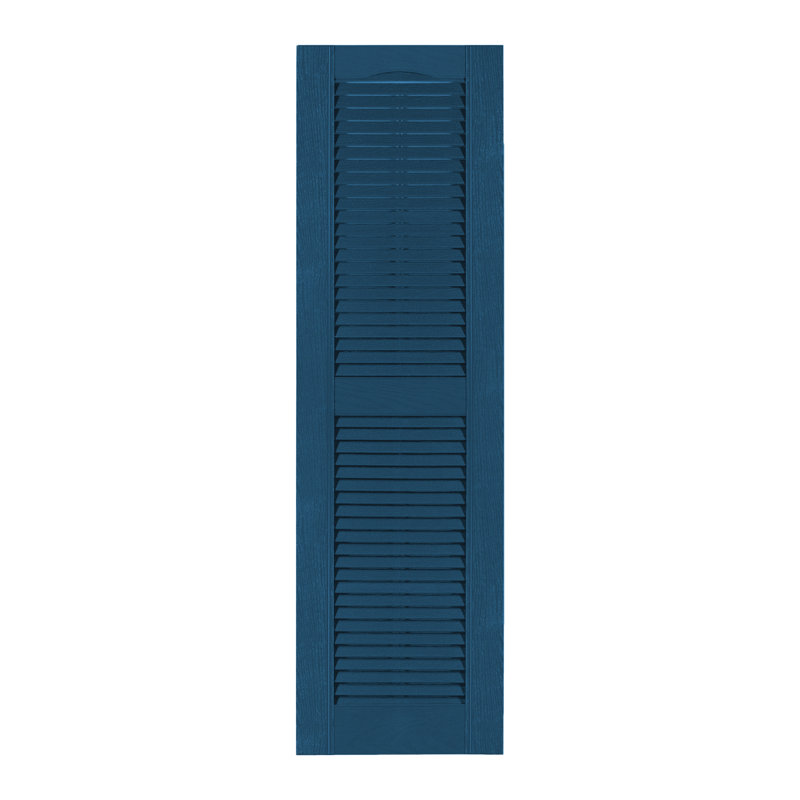 Volet à persiennes sur mesure avec dessus cathédrale, 50", Bleu Bedford, 12"