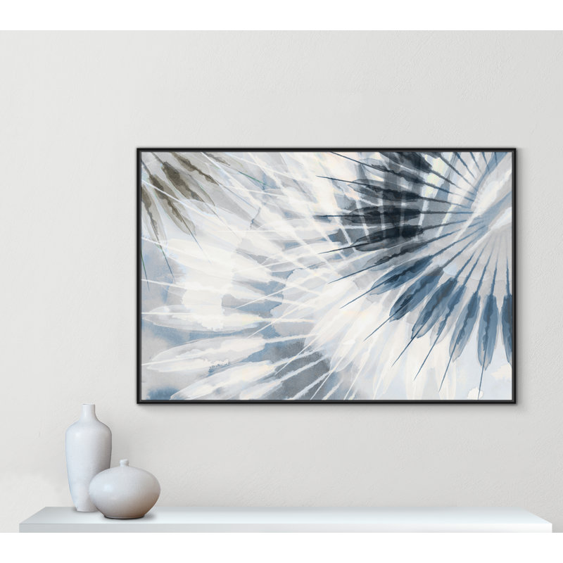 Dance of the Rays I - Blue Version Print par Eva Watts, Noir, H 41,5 po x l 61,5 po