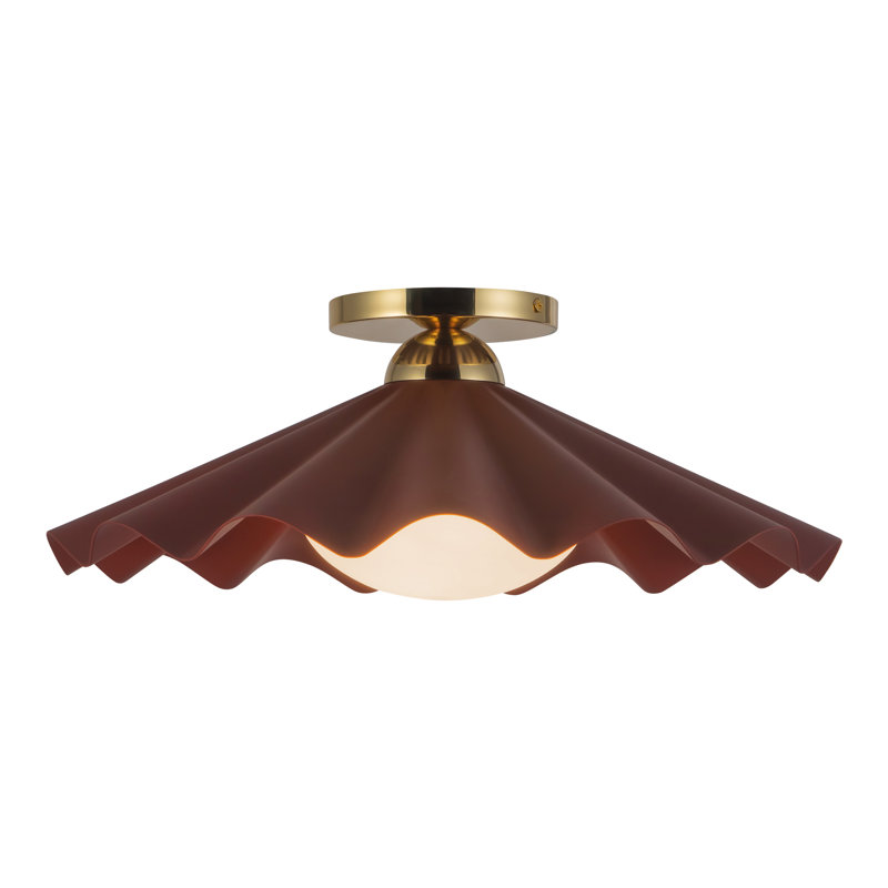 Furrow 16-in Red Semi-Flush Mount, 16-in, Red