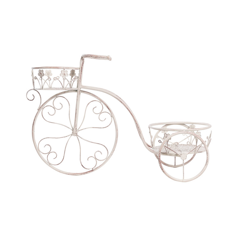 Plant Stand Bike WILDROSE 66 cm Metal Off-White