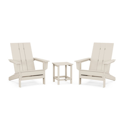 POLYWOOD® x 2-Person Oversized Adirondack Outdoor Seating Group with Side Table