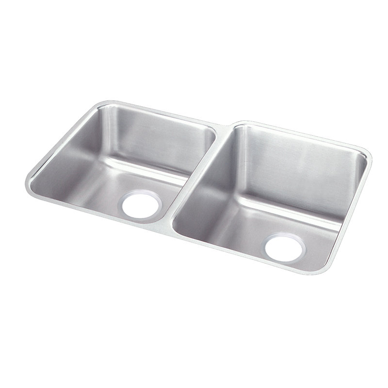 Lustertone 31.25" L x 20.5" W Double Basin Undermount Kitchen Sink Kit