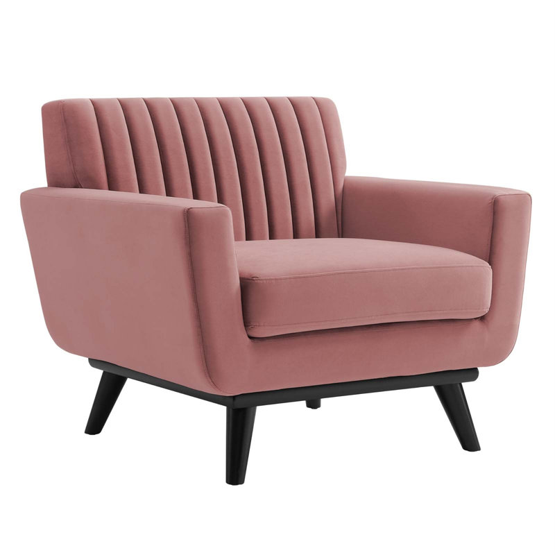 Fauteuil Modway Engage, Velours vieux rose