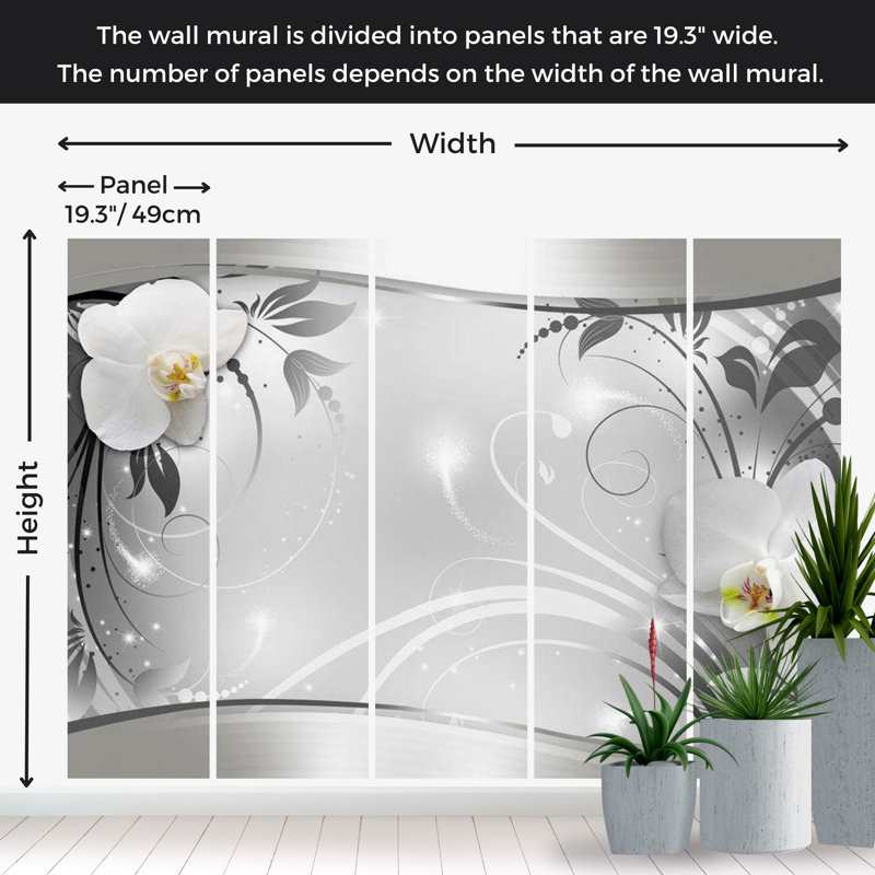Murale Peel & Stick Glam - Abstrait argent, L 55 po x l 77 po
