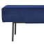 Banc rembourré en velours de chambre de style contemporain, bleu