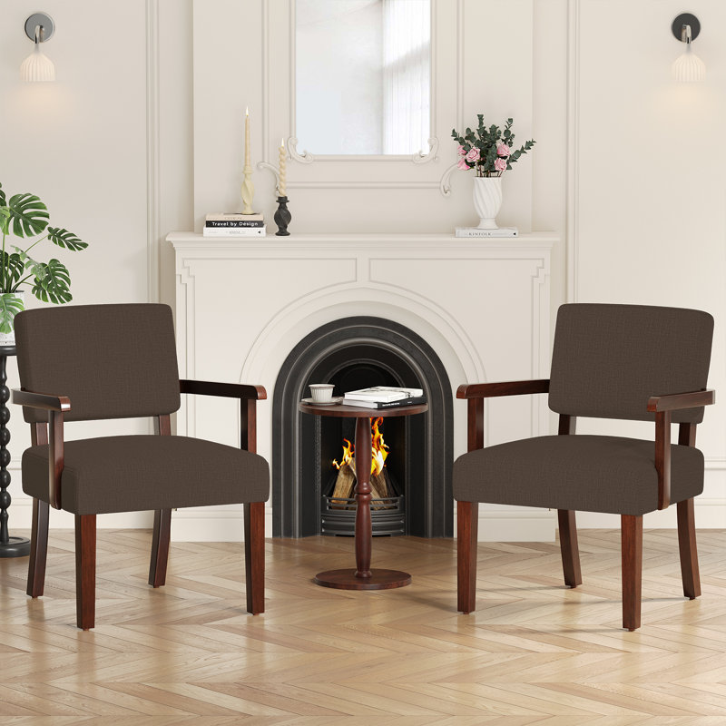 Fauteuil d'appoint Naethan, Lin brun