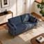 Canapé deux places en chenille de 175 cm, canapé moderne avec assise profonde, coussin à ressorts, table d'appoint pliable et coussin décoratif.-53309703