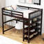 Lit mezzanine avec bureau intégré et tablettes-113752952-113752953