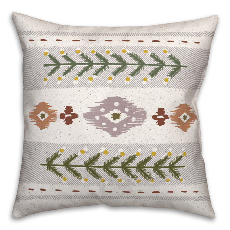 Housse et insert de coussin extérieur à motif 7, Gris, 16 po x 16 po