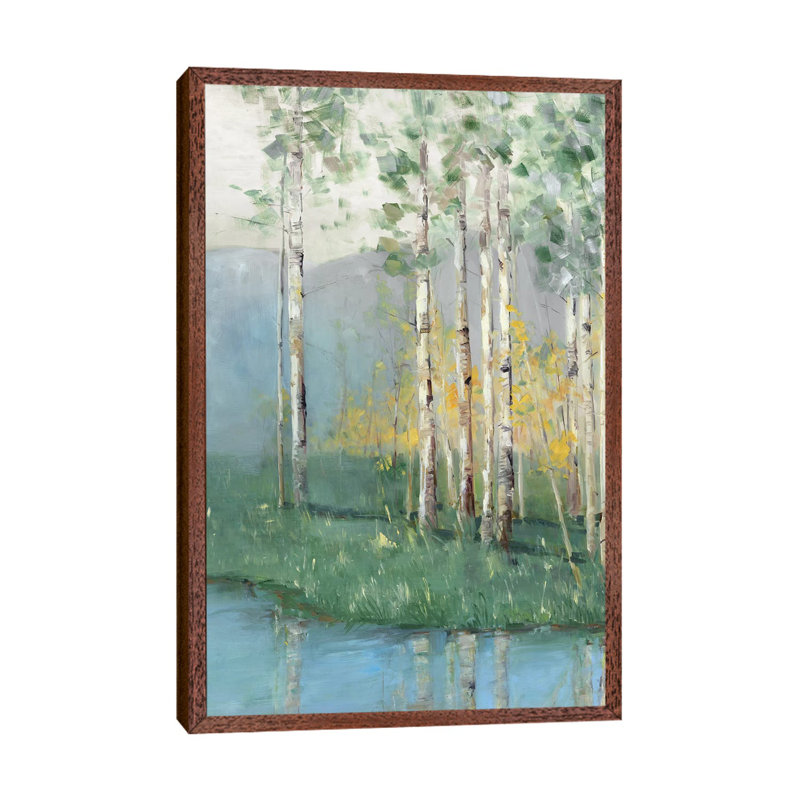 Birch Reflections II by Sally Swatland - Painting on Canvas, 66.04 cm H x 45.72 cm W, Classic Wood Framed Canvas