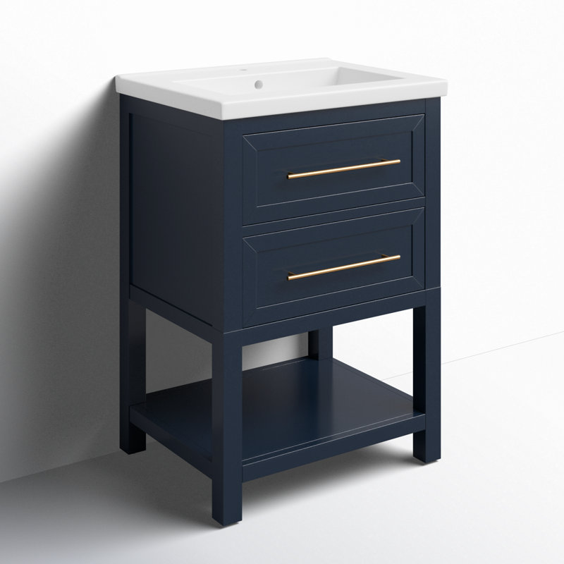 Ensemble de meuble-lavabo simple 24 po Bickley, Bleu minuit
