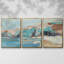 Turquoise Cliff Wall II, reproduction sur toile 3 pièces-1014515257-1014515256