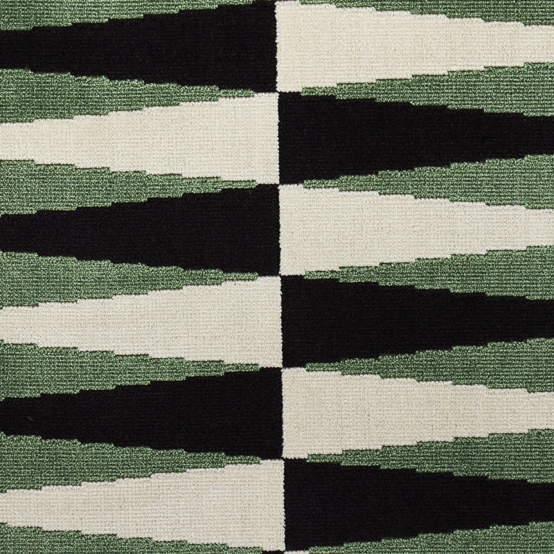Schumacher x Mary McDonald Backgammon Cut Velvet Fabric, Green