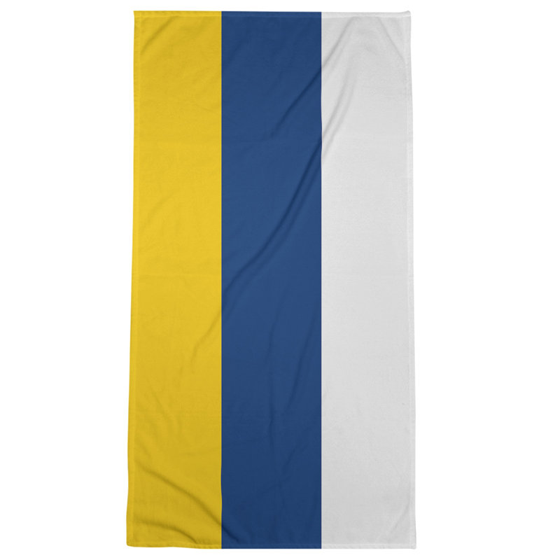 La Horns Cotton Blend Beach Towel, Yellow/Blue/Light Gray