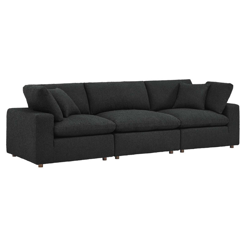 Canapé 3 places Modway Commix, Bouclé noir