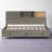  Twin-Size Wooden Daybed with Shelf, 3-Drawer, and a Set of Sockets and USB Ports, Upper Soft Board, Gray-1382465173-1382465174